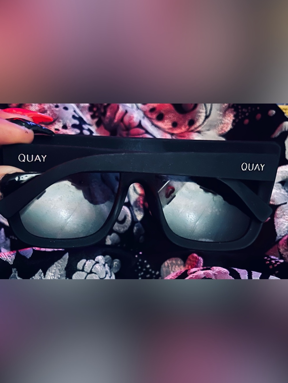 Quay Australia Black Oversized Square Sunglasses